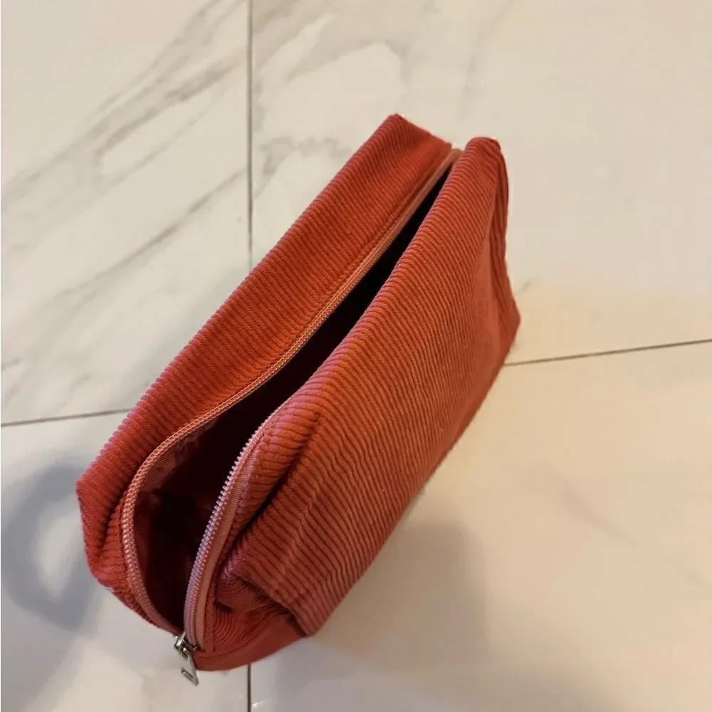 Pinkish corduroy cosmetic bag #16